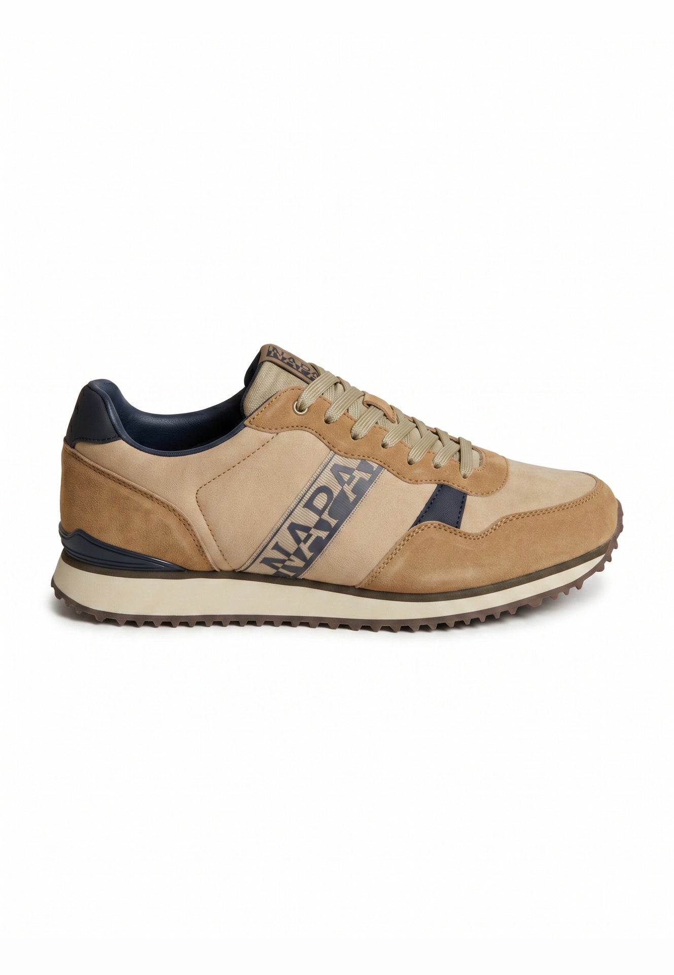 Sneakers platform in Pelle Vegana Taupe Scuro Napapijri