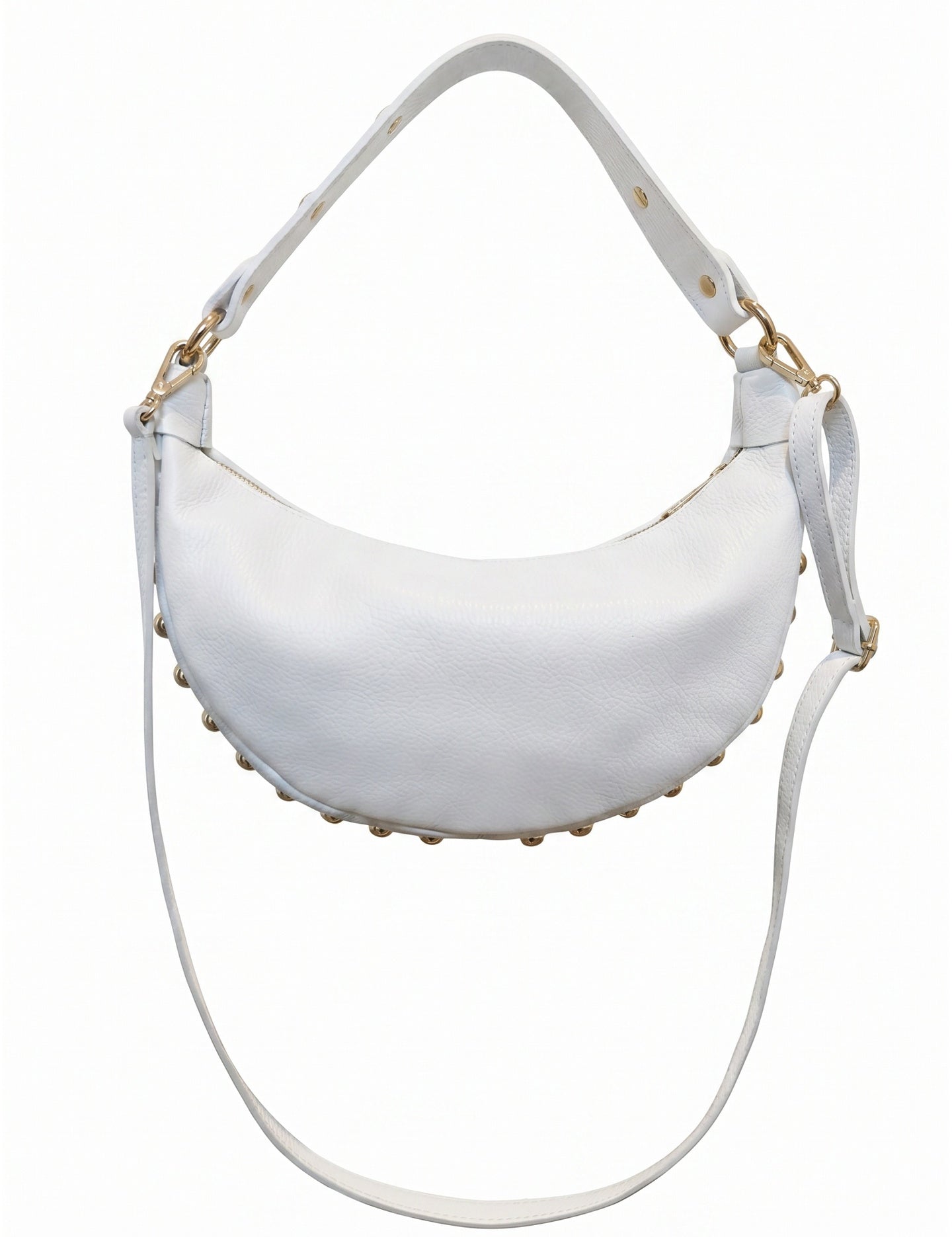 Borsa a Tracolla in Dollaro Leather Bianco