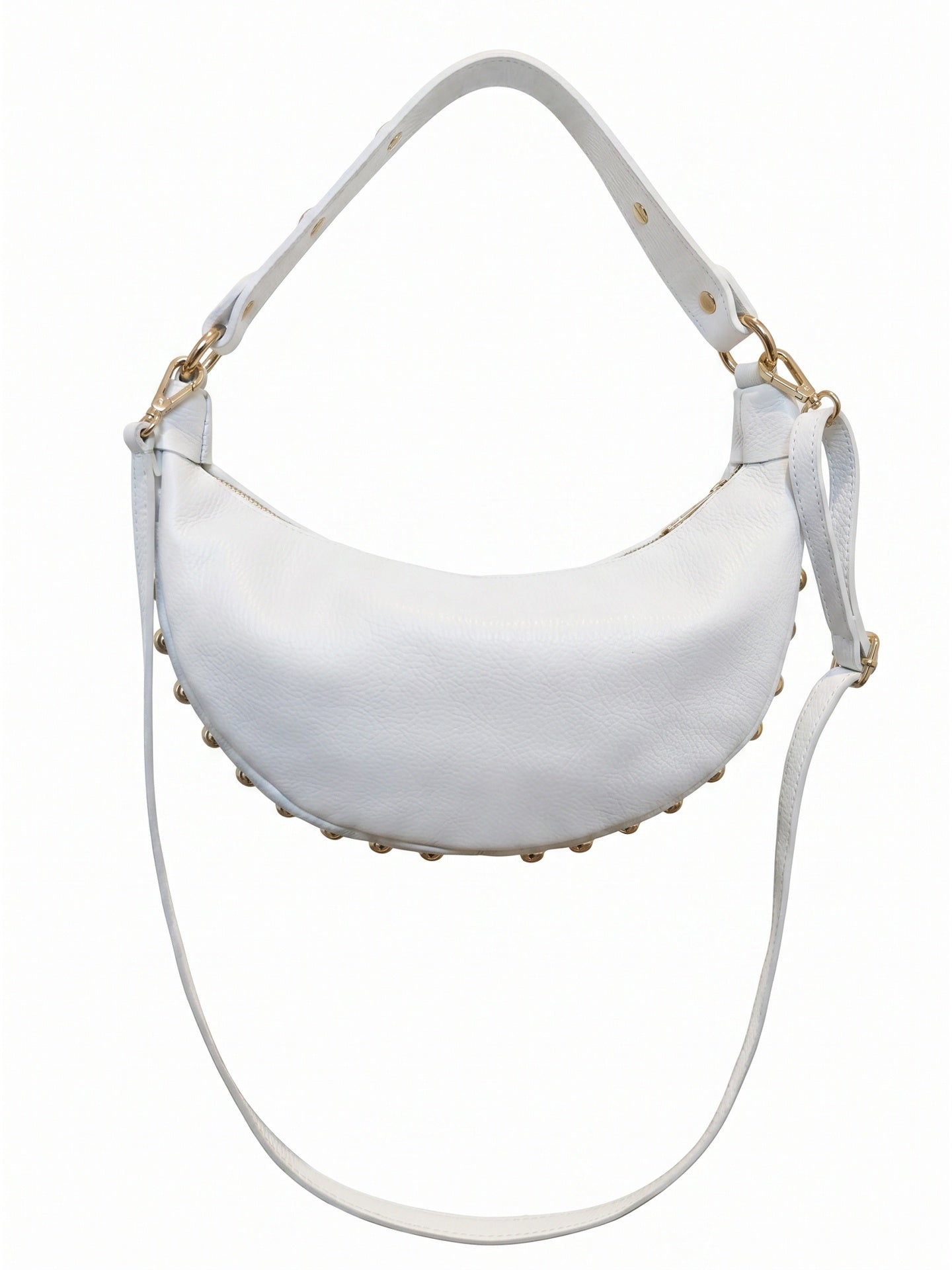 Borsa a Tracolla in Dollaro Leather Bianco