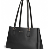 Black Vegan Leather Shoulder Bag