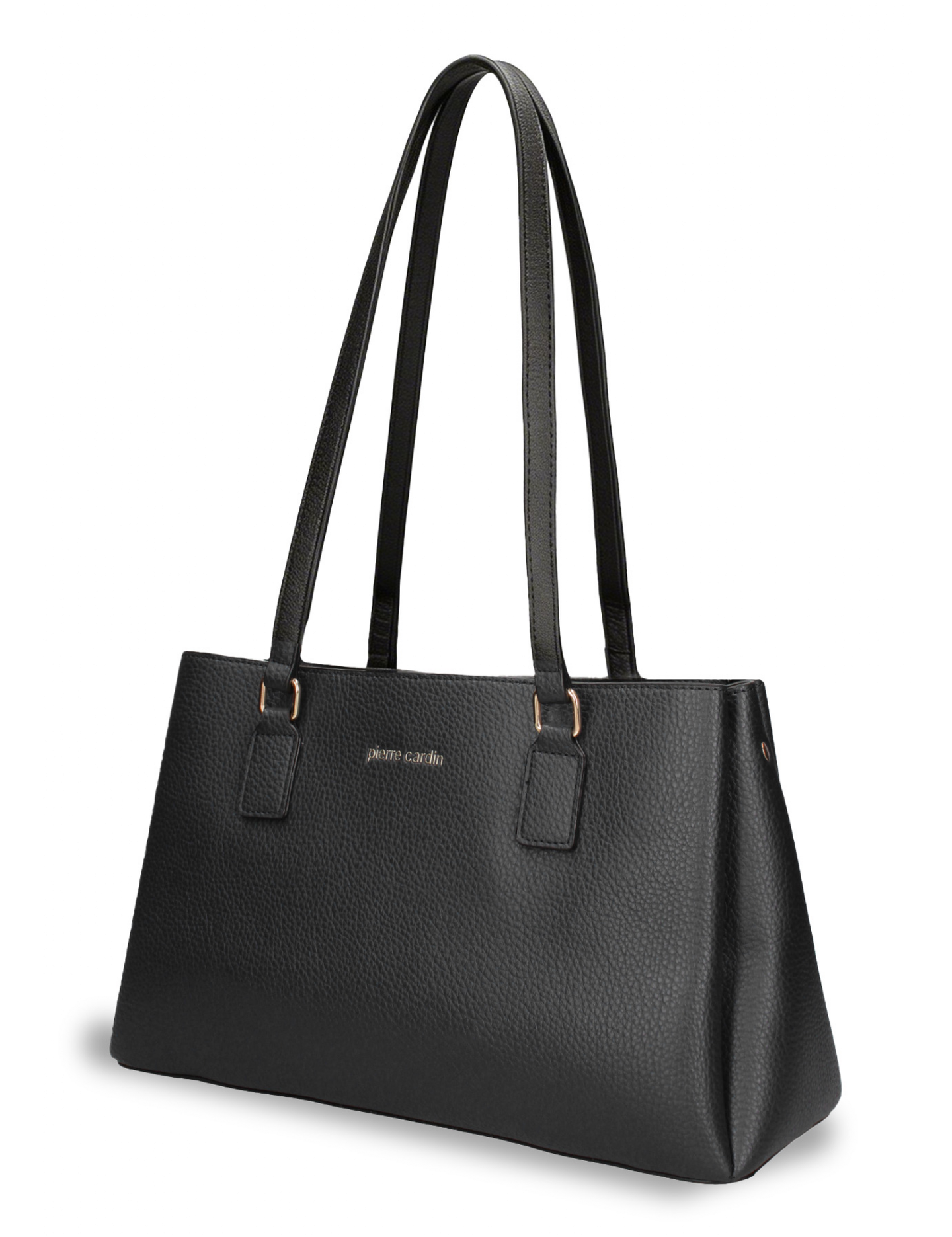 Schwarze Schultertasche aus veganem Leder