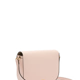 Rosa Leder-Schultertasche