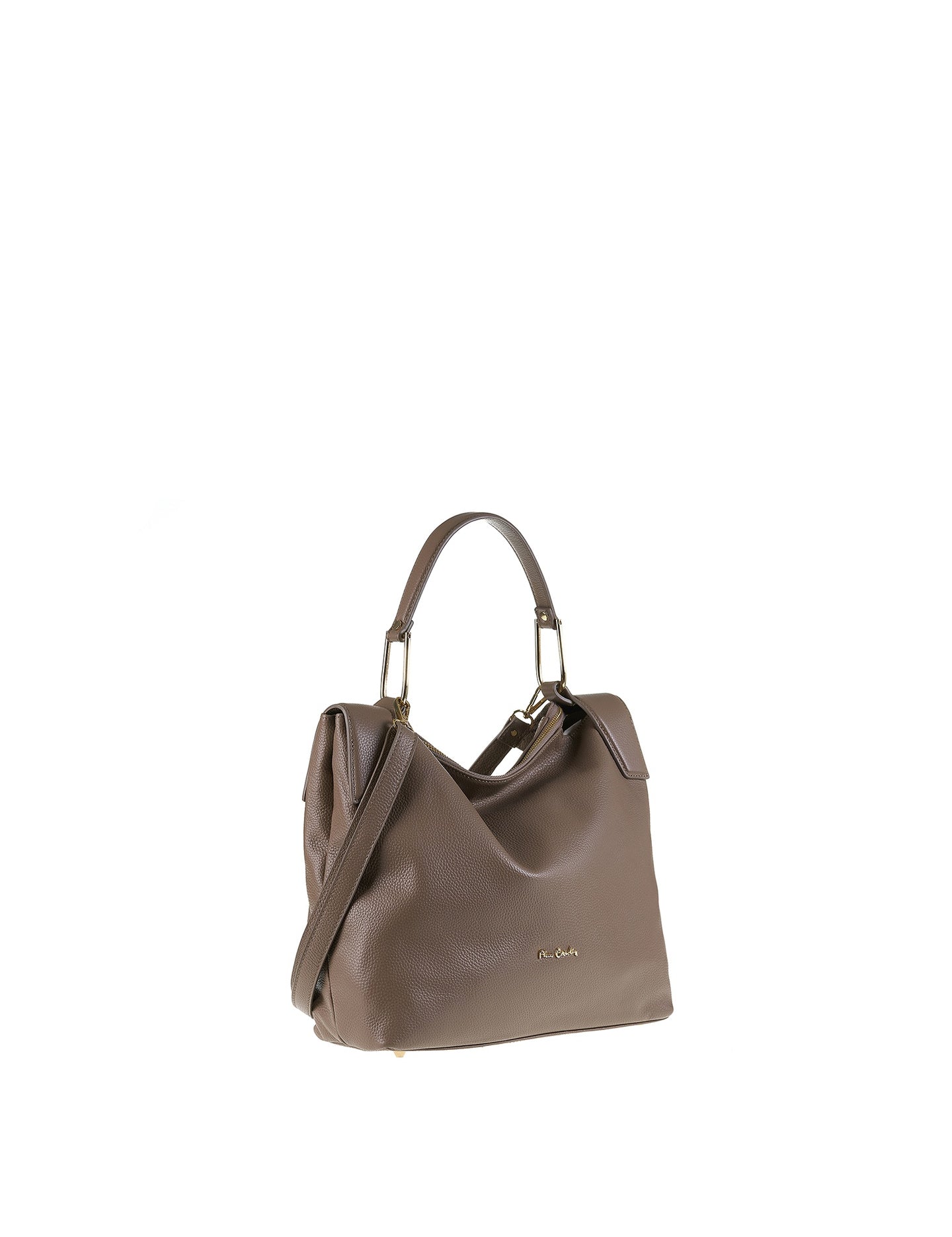 Borsa a Spalla in Vera Pelle Taupe