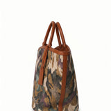 Borsa a Mano in Pelle Vegana Verde Militare
