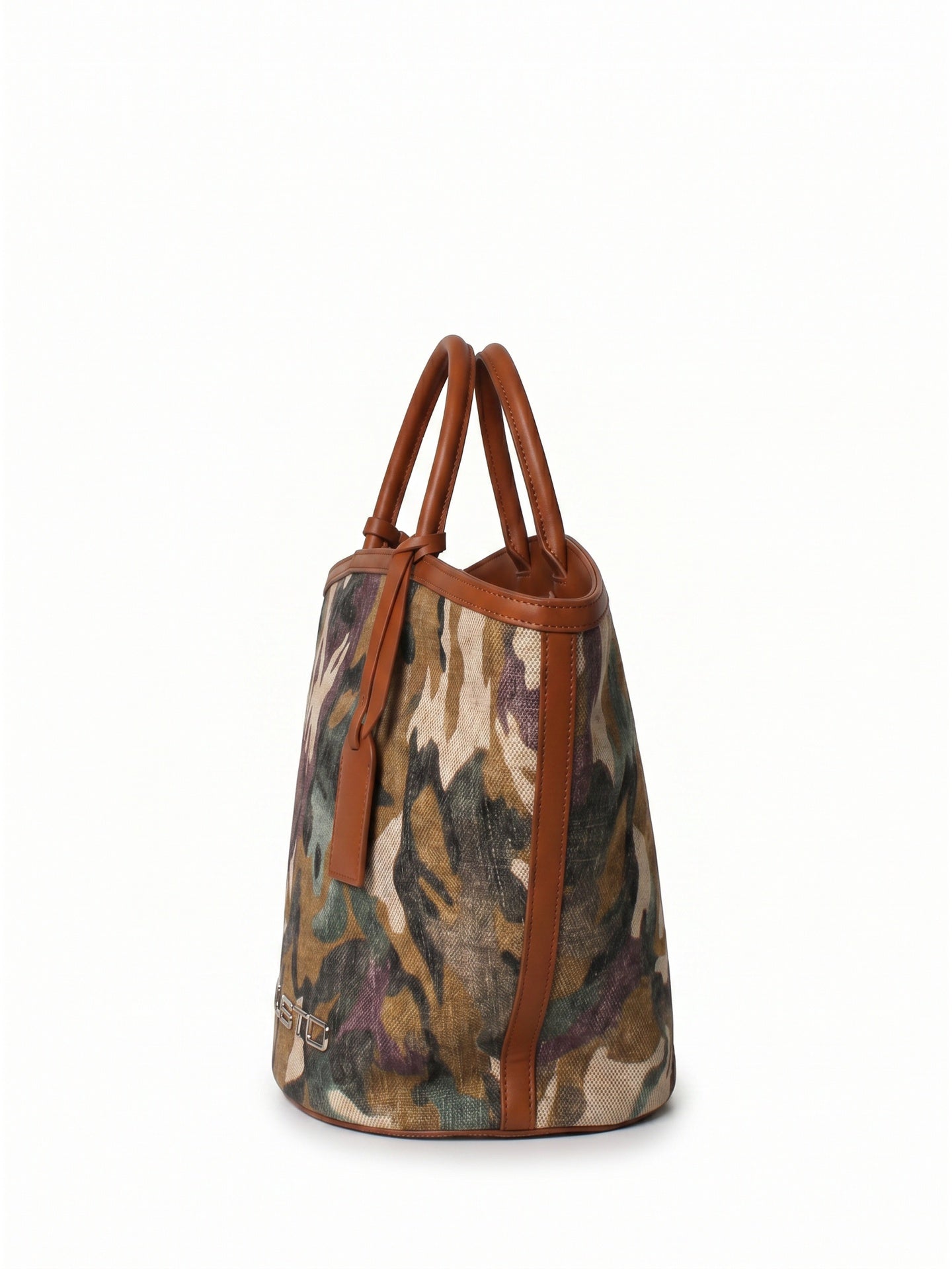 Borsa a Mano in Pelle Vegana Verde Militare