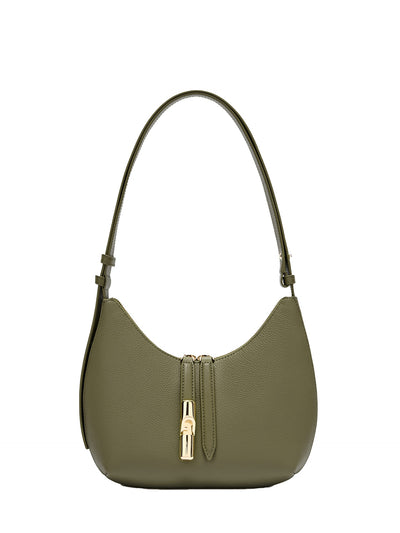 Borsa a Spalla in Pelle Verde Militare