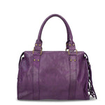 Borsa a Spalla in Genuine Printed Suede Leather Viola