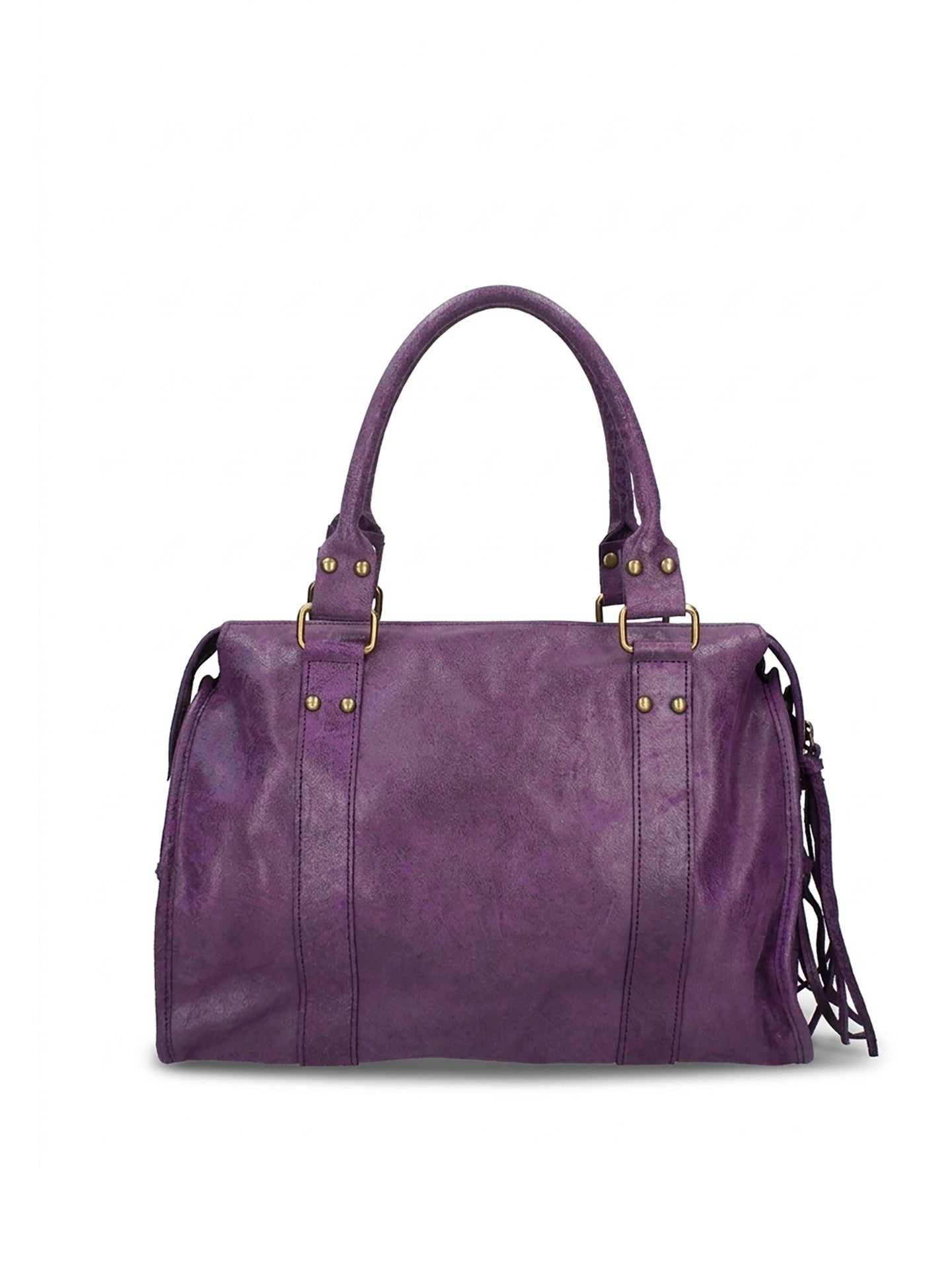 Borsa a Spalla in Genuine Printed Suede Leather Viola