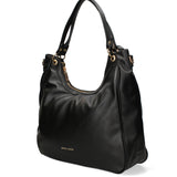 Bolso de hombro de piel vegana negra