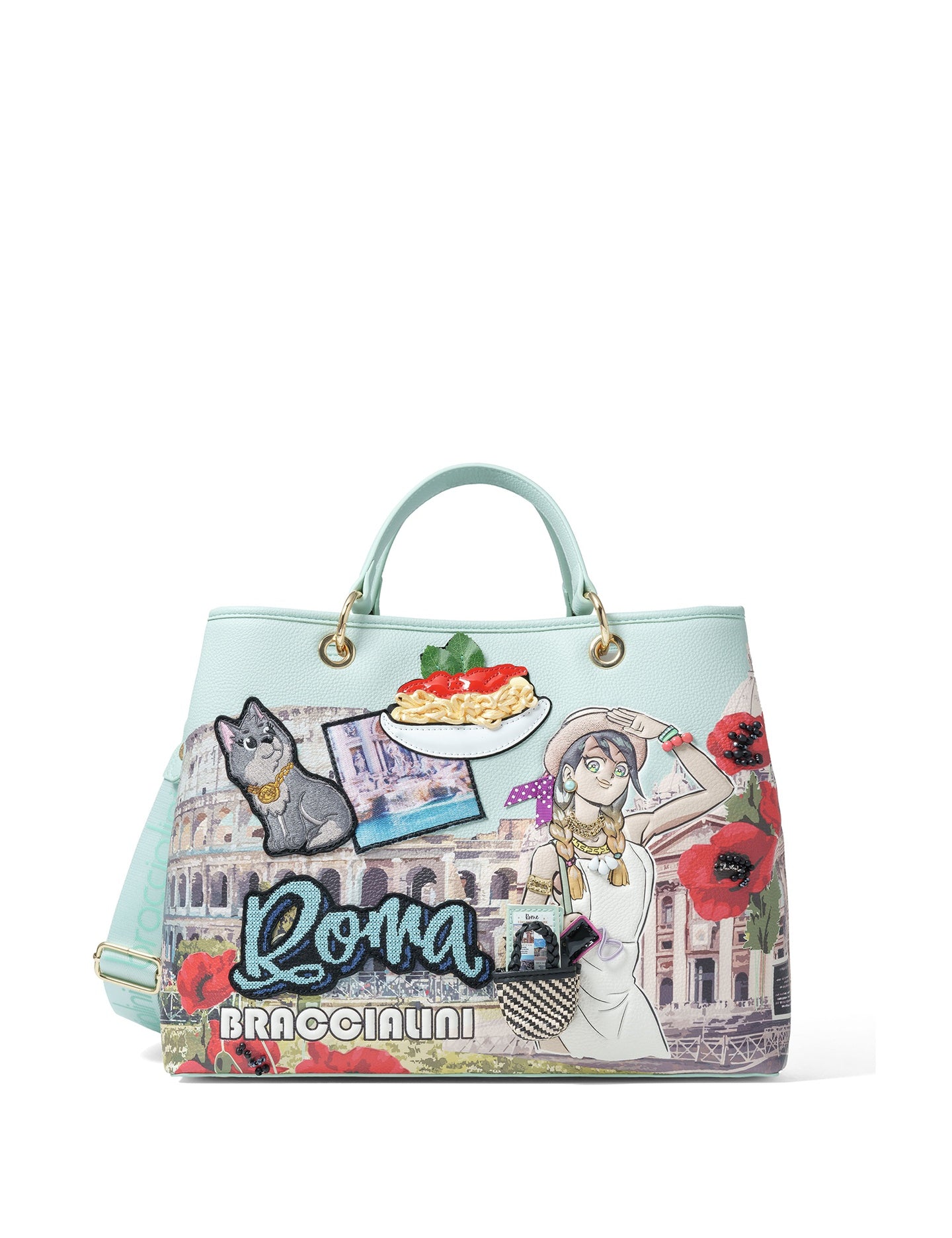 Borsa a Mano in Poliestere Multicolore Braccialini