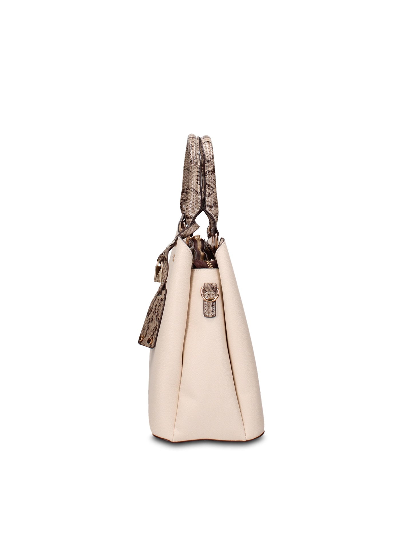 Borsa a Mano in Pelle Vegana Beige