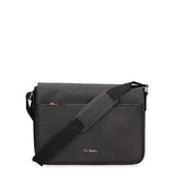 Schwarze Schultertasche aus echtem Leder