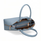 Borsa a Mano in Pelle Vegana Blu Jeans