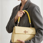 Borsa a Mano in Polyurethane Giallo