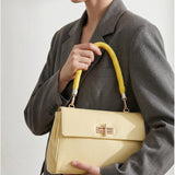 Borsa a Mano in Polyurethane Giallo