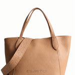 Borsa a Mano in Pelle Vegana Beige
