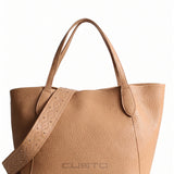 Borsa a Mano in Pelle Vegana Beige