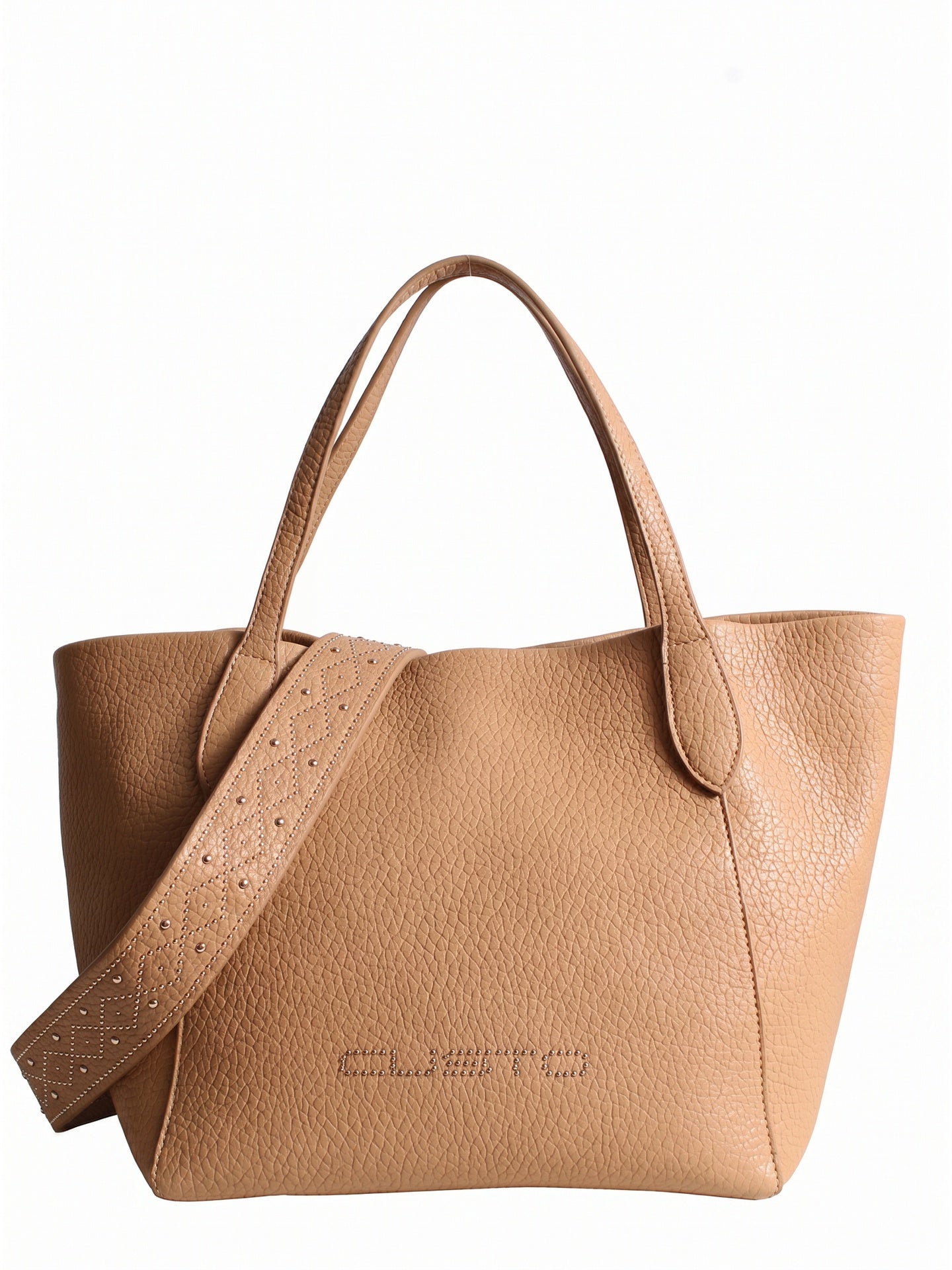 Borsa a Mano in Pelle Vegana Beige
