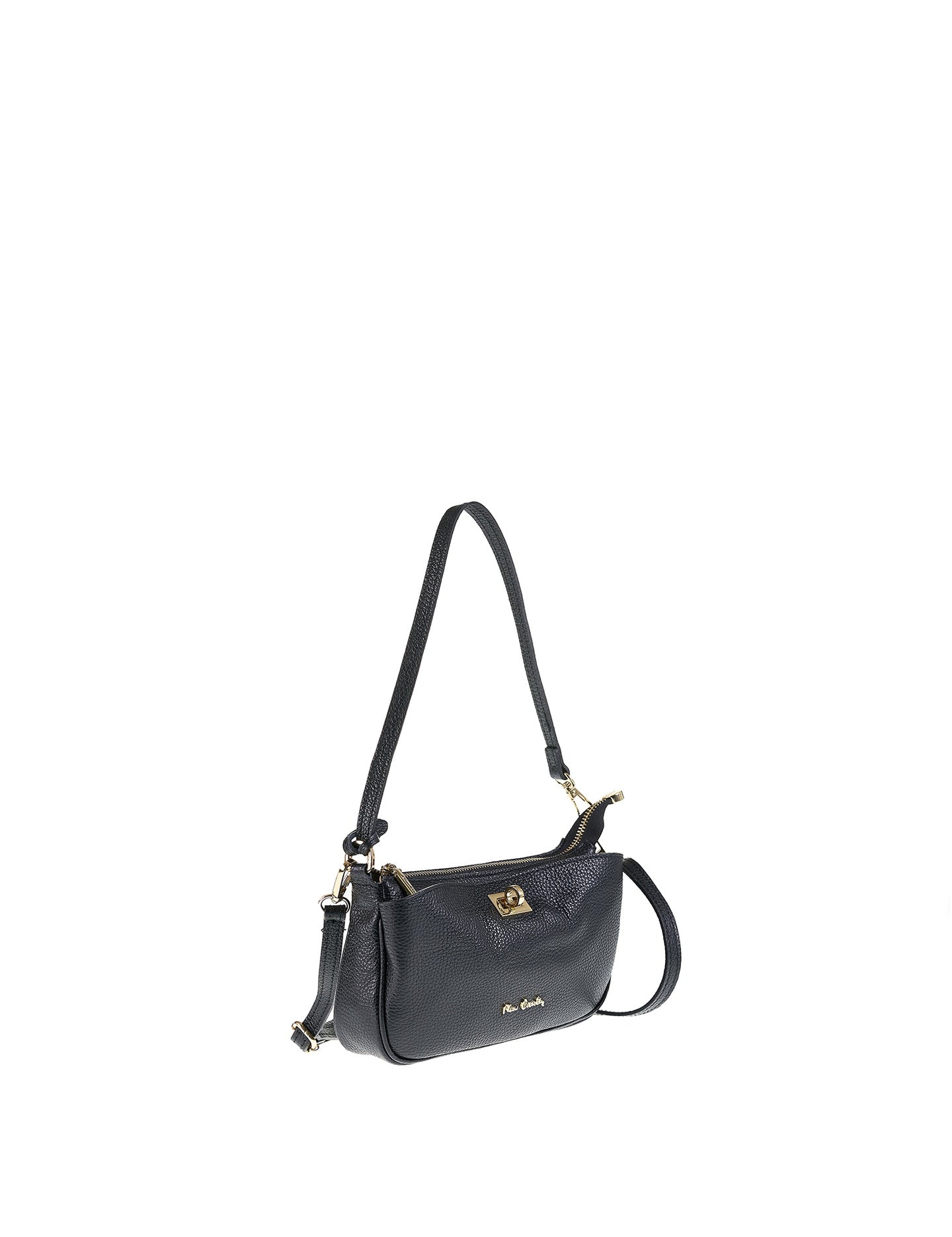 Borsa a Spalla in Vera Pelle Nero