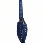Borsa a Spalla in Dollaro Leather Blu Jeans