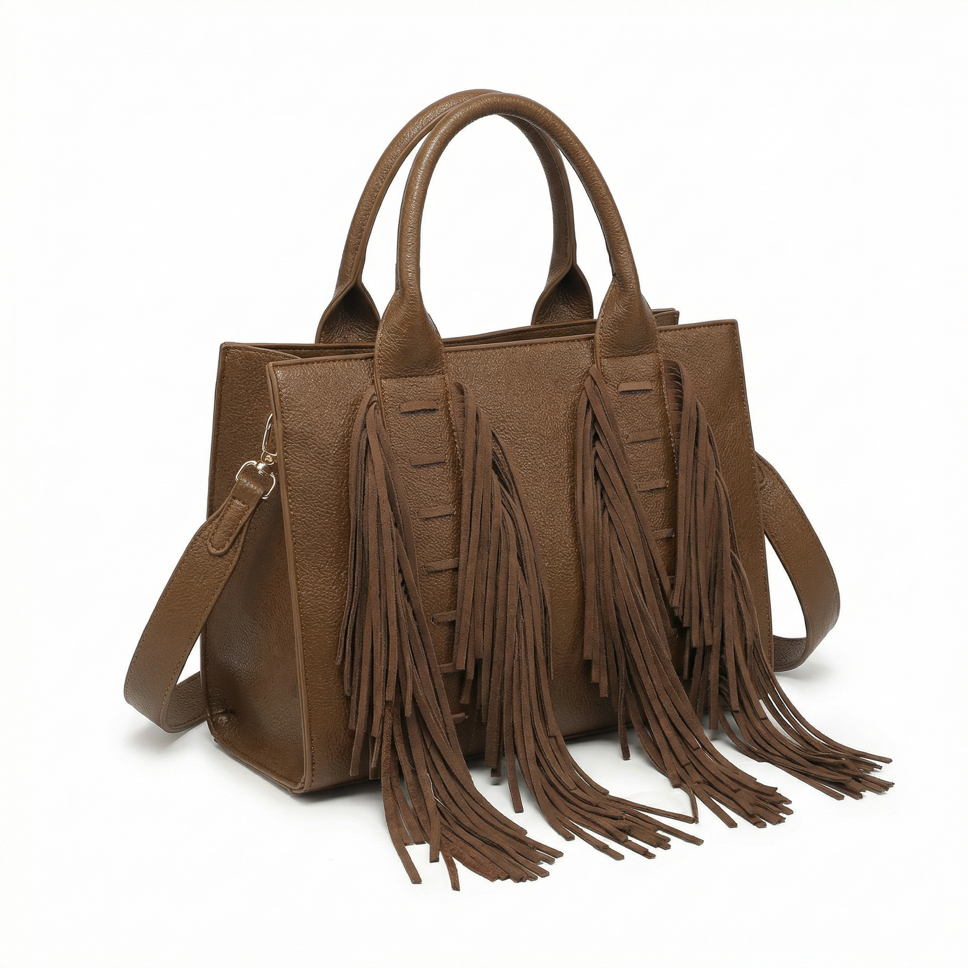 Borsa a Mano in Polyurethane Marrone