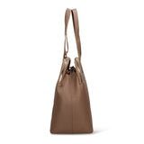 Borsa a Mano in Pelle Vegana Taupe
