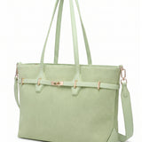 Borsa a Mano in Pelle Vegana Verde