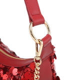Bolso de hombro rojo de poliéster
