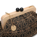 Bolso de hombro de poliéster marrón