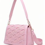 Borsa a Spalla in Pelle Vegana Rosa