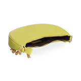 Grüne Schultertasche aus veganem Leder