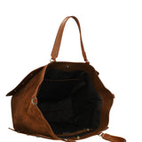 Borsa a Mano in Vera Pelle Cuoio Scuro