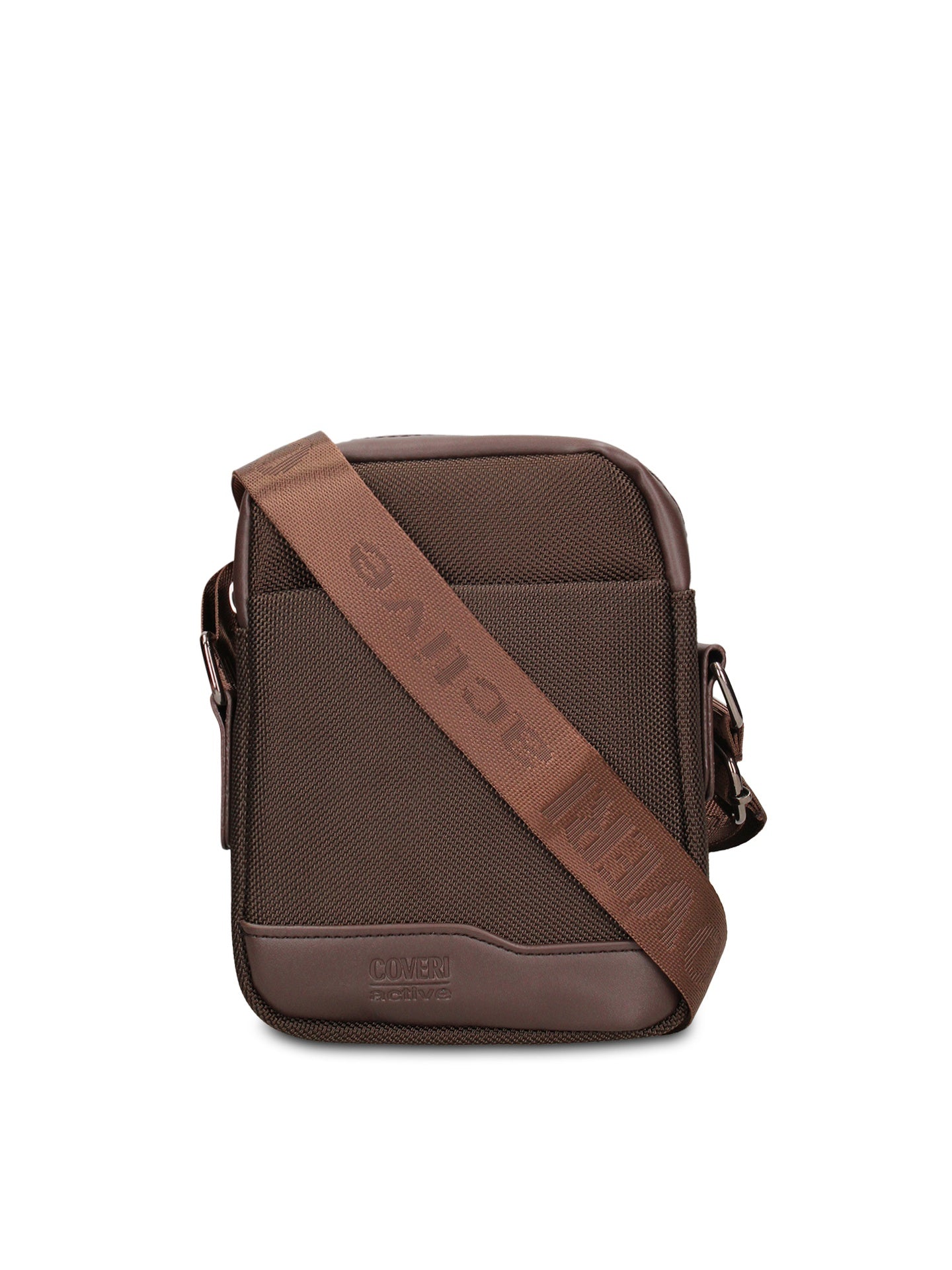 Borsa a Tracolla in 100% Pu Vegan Leather Marrone Scuro