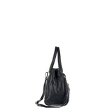 Schwarze Handtasche aus echtem Leder