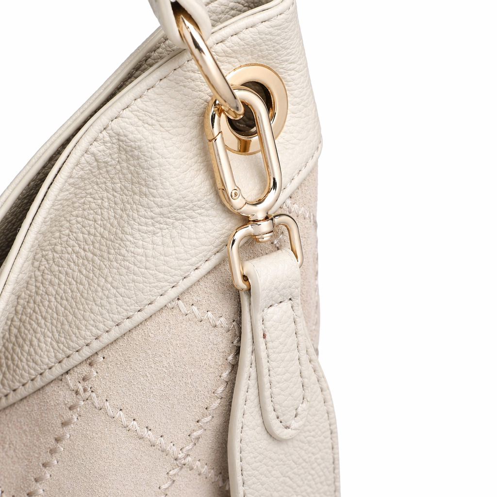 Borsa a Spalla in Pelle Vegana Beige