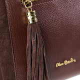 Borsa a Mano in Vera Pelle Cioccolato