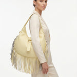 Borsa a Mano in Dollaro Leather Giallo