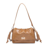 Borsa a Spalla in Pelle Vegana Marrone