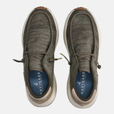 Scarpa stringata in Tessuto Verde Militare