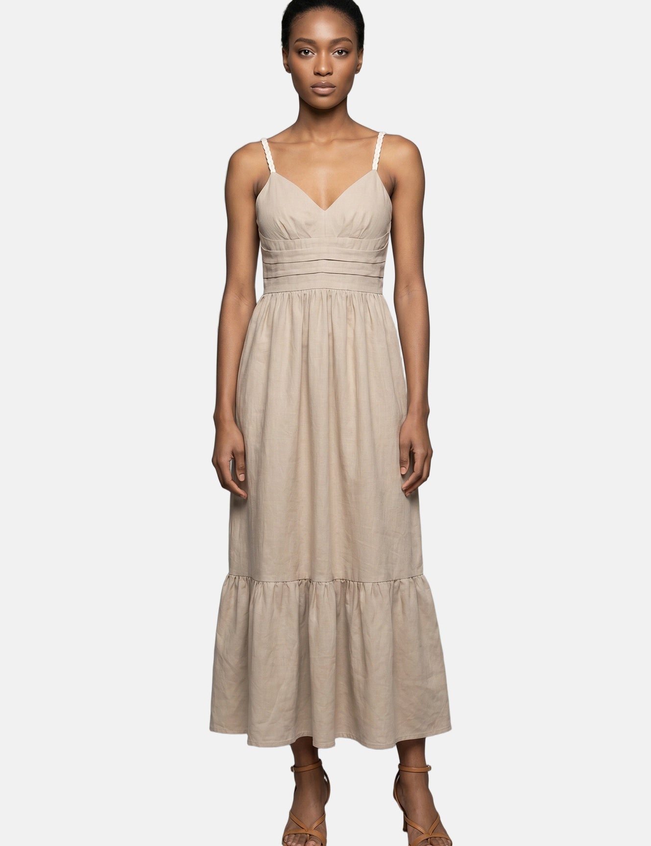 Vestito in Viscosa Taupe Roberta Rossi