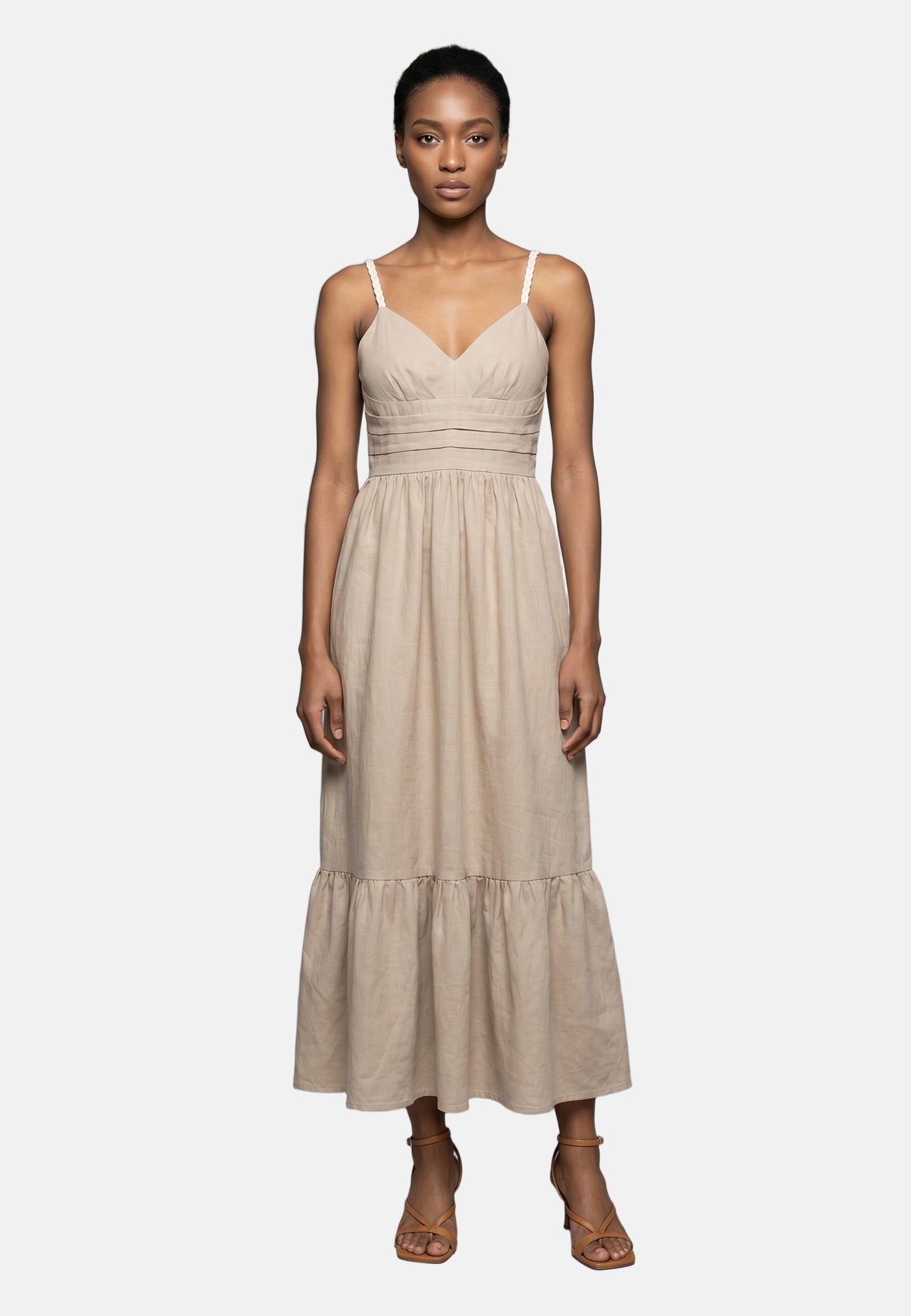 Vestito in Viscosa Taupe Roberta Rossi