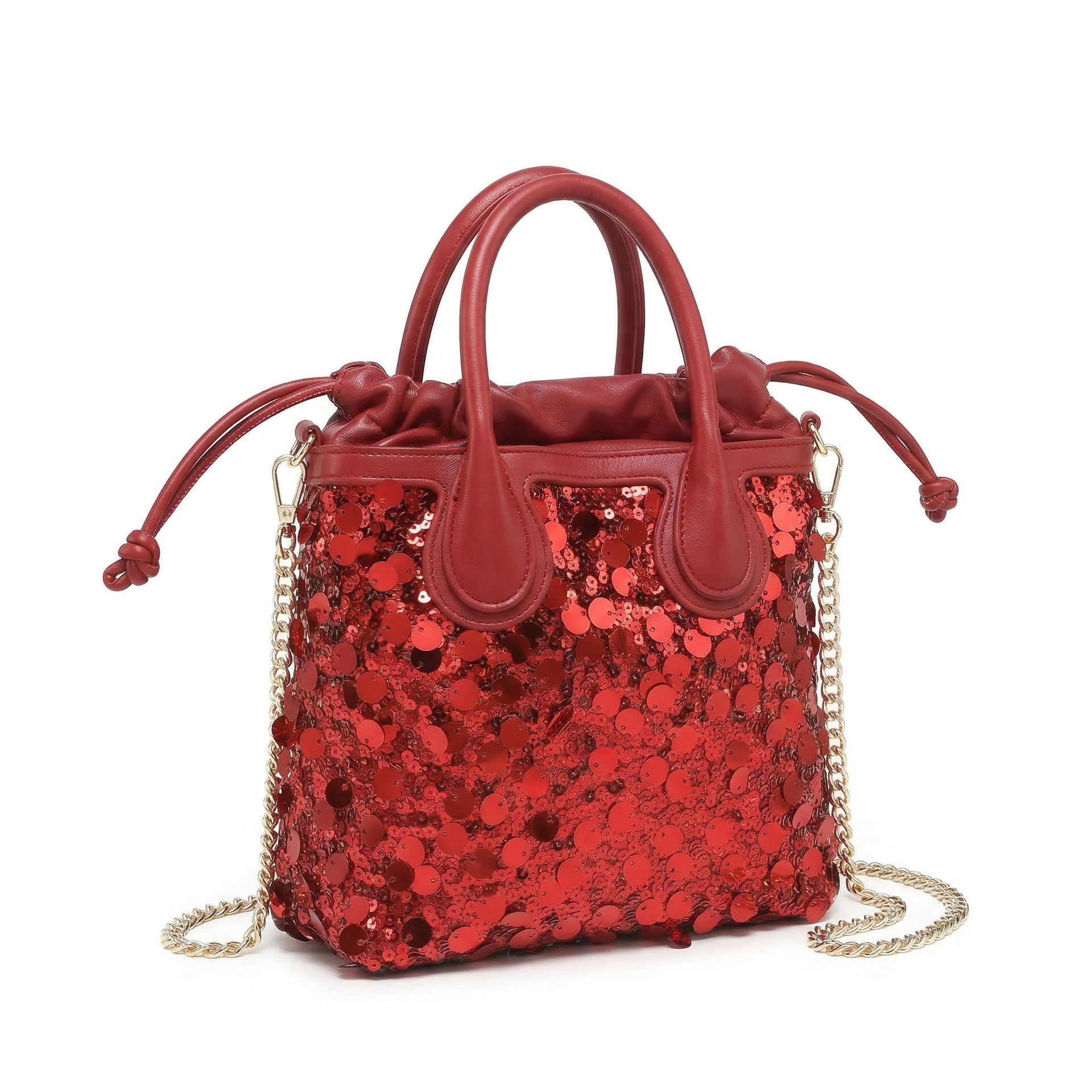 Bolso de hombro rojo de poliéster