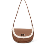 Borsa a Spalla in Pelle Vegana Taupe Pierre Cardin