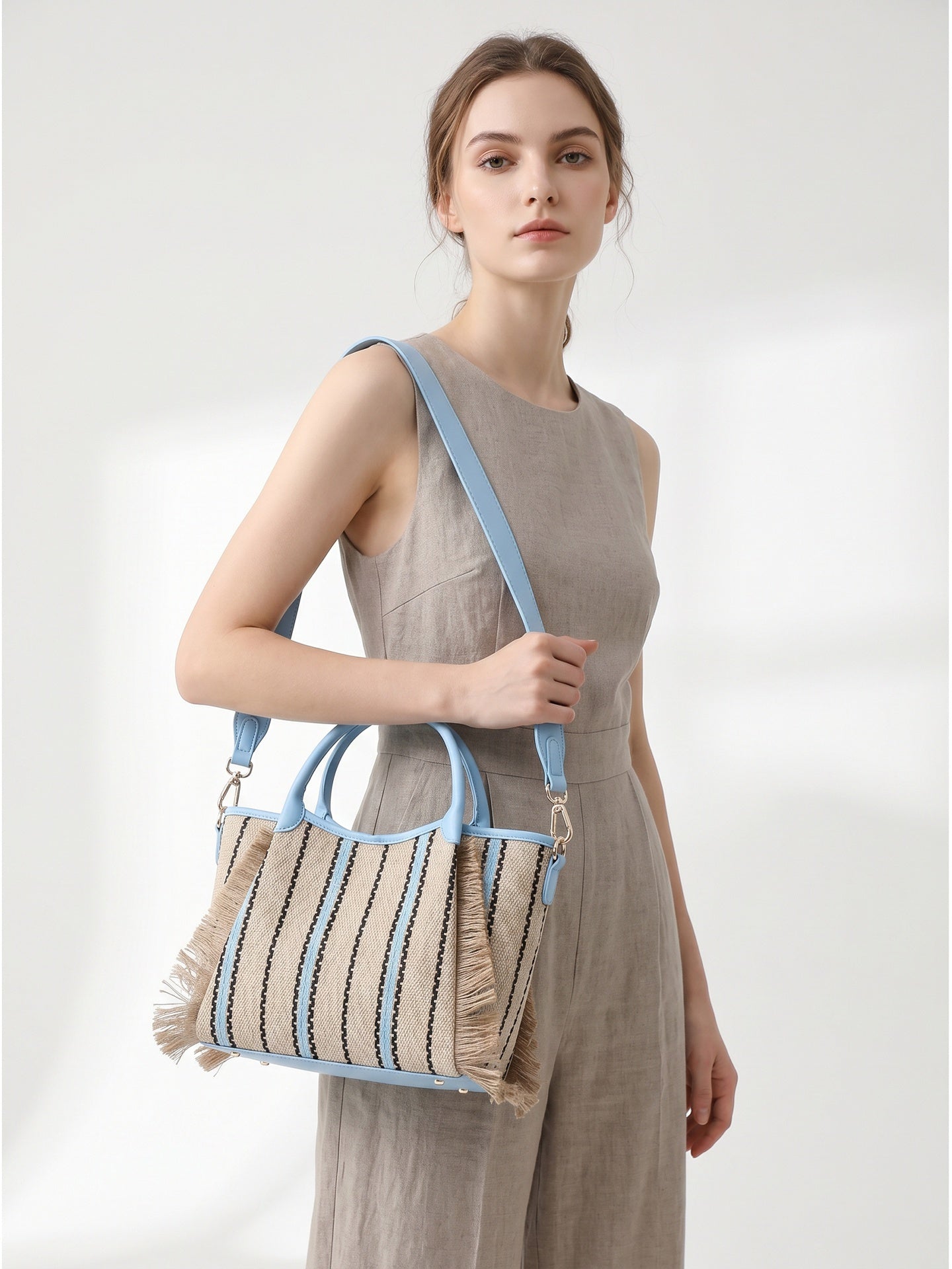 Borsa Shopper in Cotone Blu