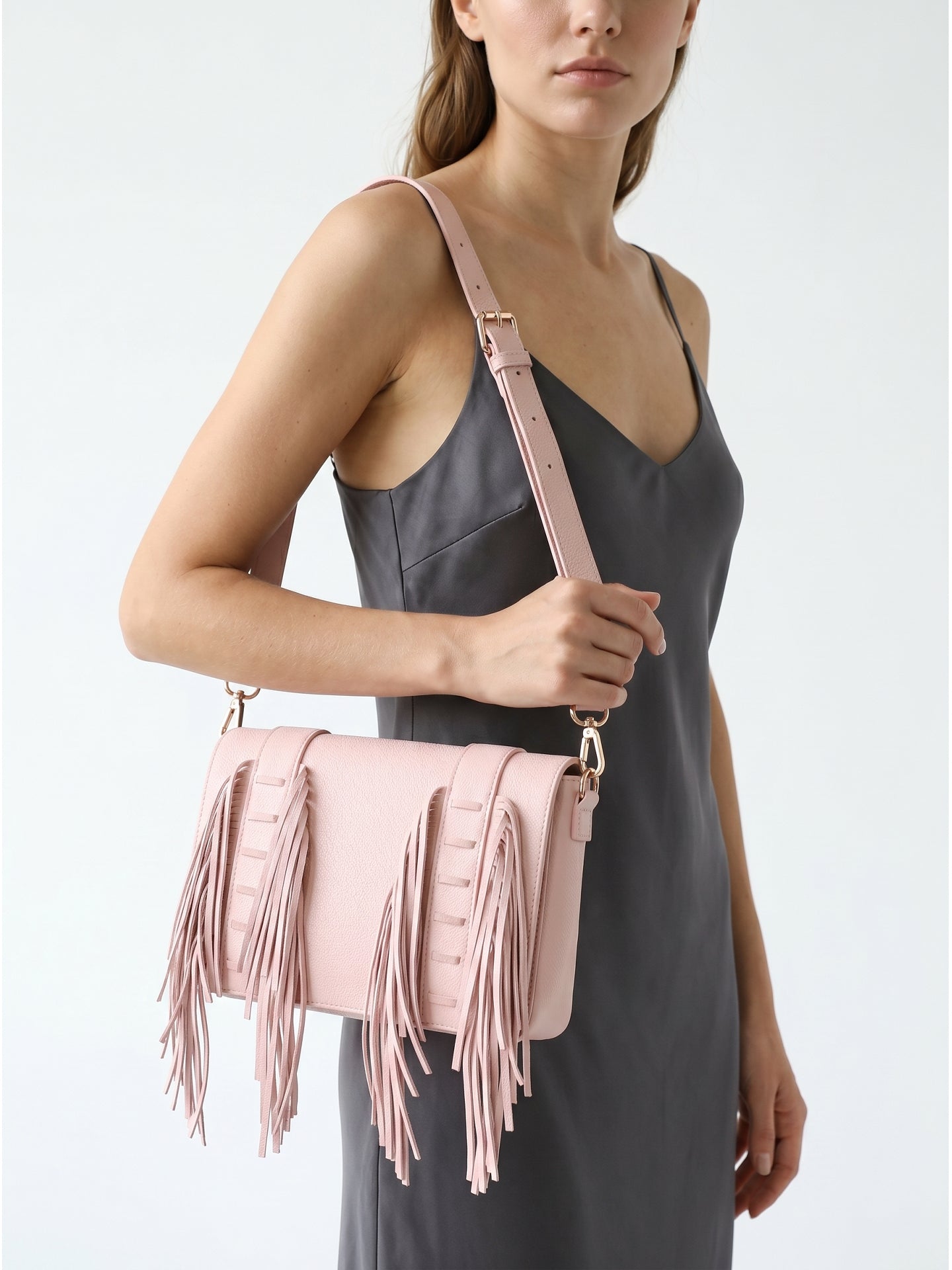 Borsa a Tracolla in Polyurethane Rosa