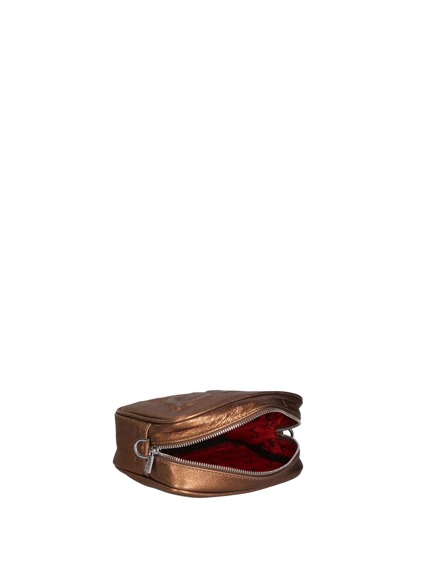 Borsa a Tracolla in Genuine Printed Suede Leather Bronzo