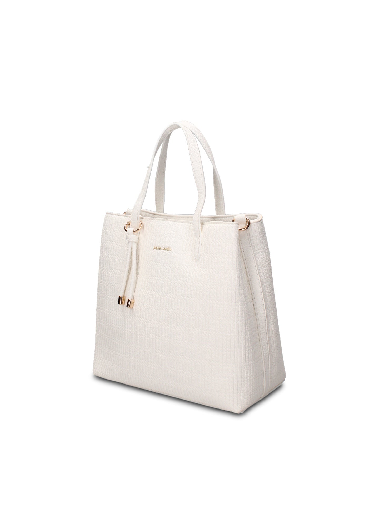 Borsa a Mano in Pelle Vegana Bianco Pierre Cardin