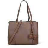 Bolso de hombro de piel vegana color topo