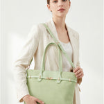 Borsa a Mano in Pelle Vegana Verde