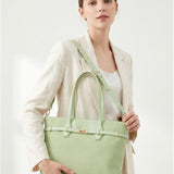 Borsa a Mano in Pelle Vegana Verde